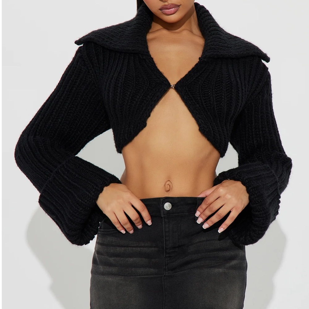 Black Cropped Sweater